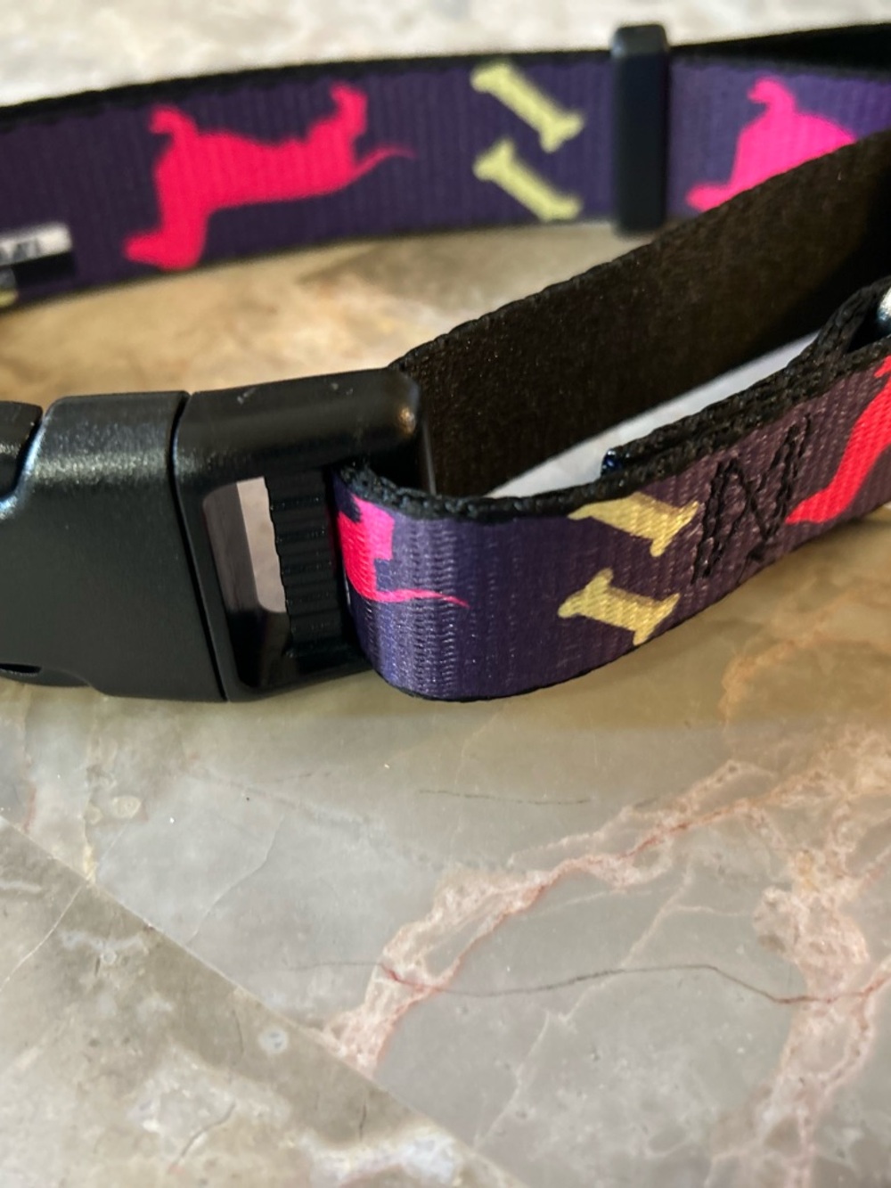 Buckle-Down Black Label Tag with White Logo. Size. M.